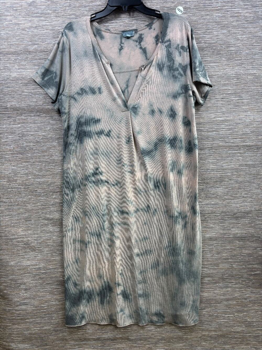 POL Short Sleeve V-Neck Rusty Tie Dye Midi Dress Womens Size M Boho Summer
